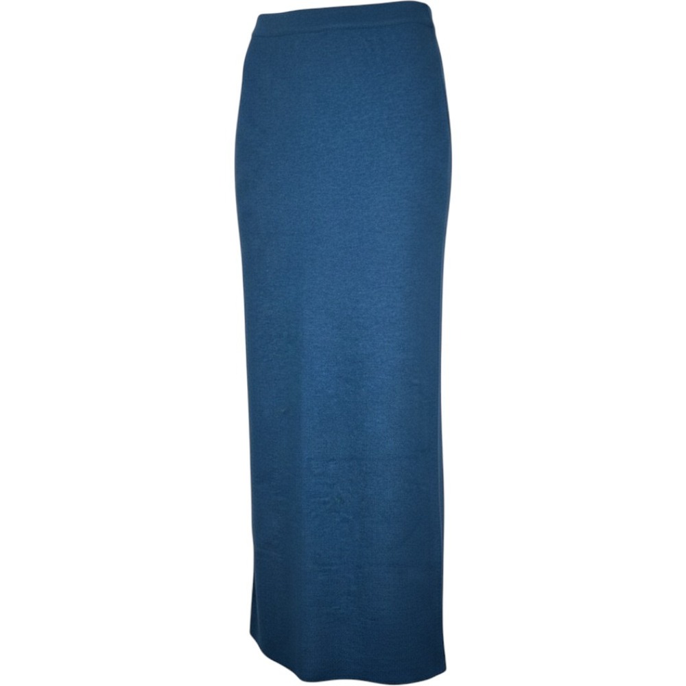Adrianna Papell Women Medium Vintage Knit Maxi Skirt Prussian Blue Acrylic Wool